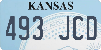 KS license plate 493JCD