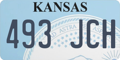 KS license plate 493JCH