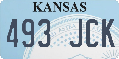 KS license plate 493JCK