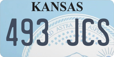 KS license plate 493JCS