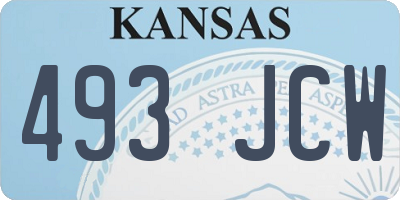 KS license plate 493JCW