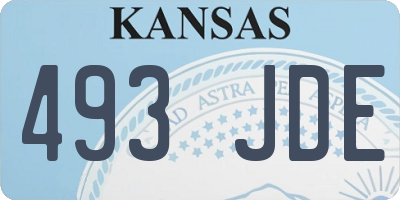 KS license plate 493JDE