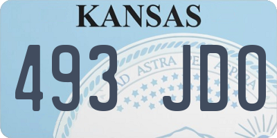 KS license plate 493JDO