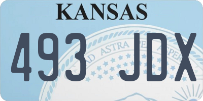 KS license plate 493JDX