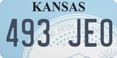 KS license plate 493JEO