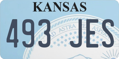 KS license plate 493JES