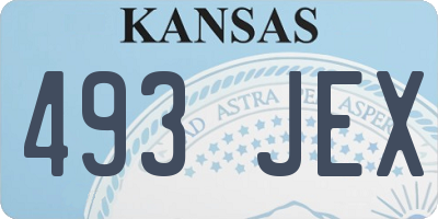 KS license plate 493JEX