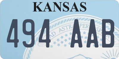 KS license plate 494AAB