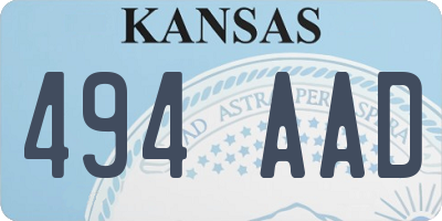 KS license plate 494AAD