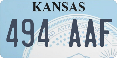 KS license plate 494AAF