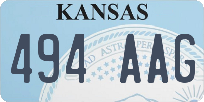 KS license plate 494AAG