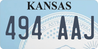 KS license plate 494AAJ