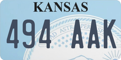 KS license plate 494AAK