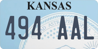 KS license plate 494AAL