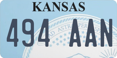 KS license plate 494AAN