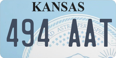 KS license plate 494AAT