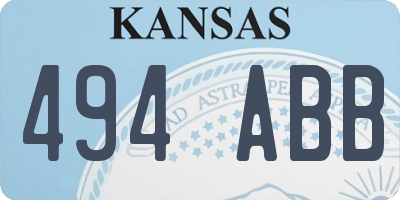 KS license plate 494ABB