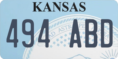 KS license plate 494ABD