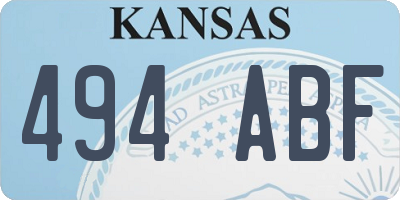 KS license plate 494ABF