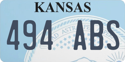 KS license plate 494ABS