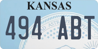 KS license plate 494ABT