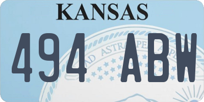 KS license plate 494ABW