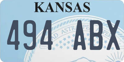 KS license plate 494ABX