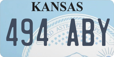KS license plate 494ABY
