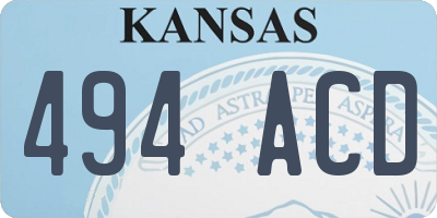 KS license plate 494ACD