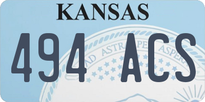 KS license plate 494ACS