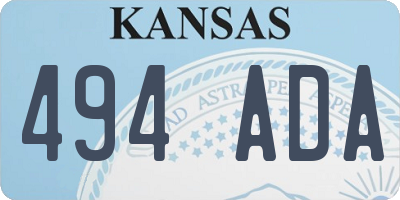 KS license plate 494ADA