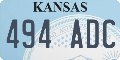 KS license plate 494ADC