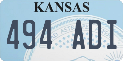 KS license plate 494ADI