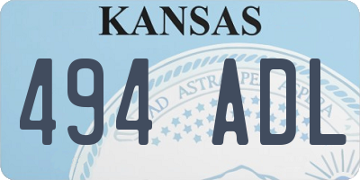 KS license plate 494ADL