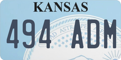 KS license plate 494ADM