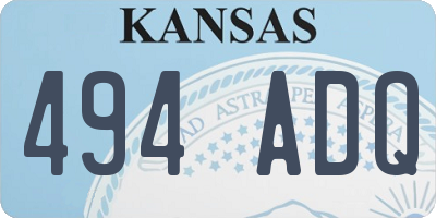 KS license plate 494ADQ