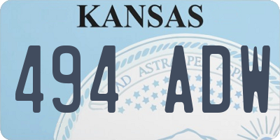 KS license plate 494ADW