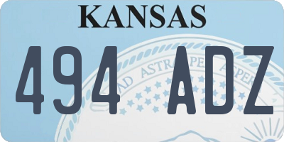 KS license plate 494ADZ