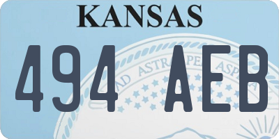 KS license plate 494AEB