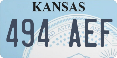 KS license plate 494AEF