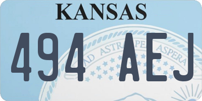 KS license plate 494AEJ