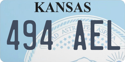 KS license plate 494AEL