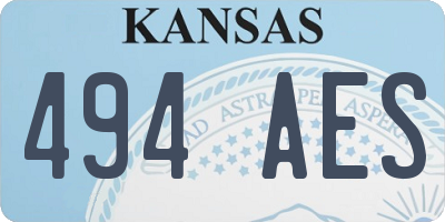 KS license plate 494AES