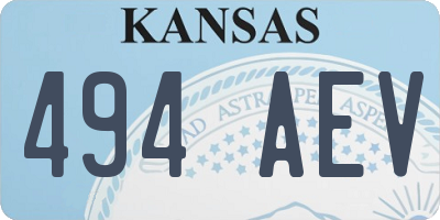 KS license plate 494AEV