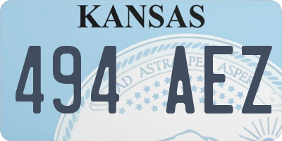 KS license plate 494AEZ