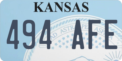 KS license plate 494AFE