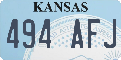 KS license plate 494AFJ