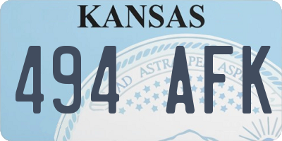 KS license plate 494AFK