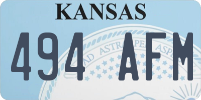 KS license plate 494AFM