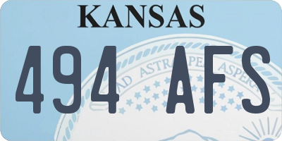 KS license plate 494AFS
